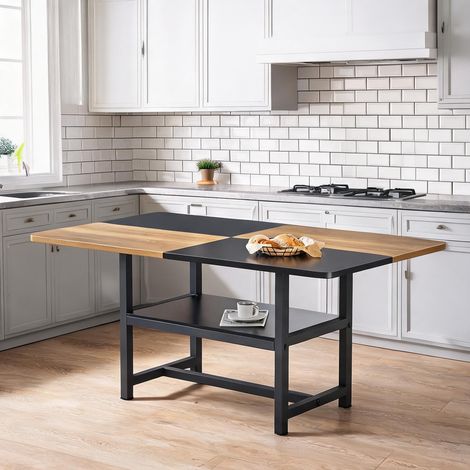 Table de salle à manger en mDF métal 160 x 90 x 76 cm (1/5)