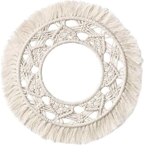 Mirror - Round Wall Hanging - Lace Border - Art Deco Style - For Living Room Bedroom Nursery Dormitory - 1 Piece (1/5)