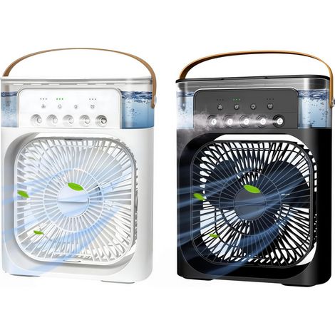 2er Tragbare Klimaanlagen Ventilator 3 Stufen 5 Sprüharten 600ml Tank (1/5)