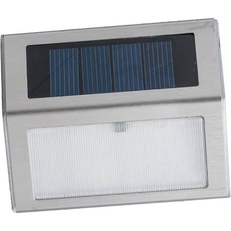 Lampes solaires d'extérieur étanches en acier inoxydable pour terrasses et escaliers avec détecteur automatique (1/5)