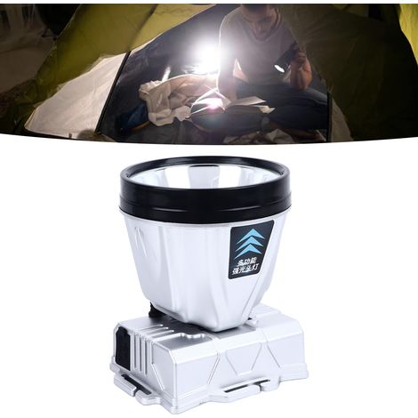 Lampe frontale haute intensité, ultra-lumineuse, rechargeable et à zoom automatique, avec lumière argentée et jaune. (1/5)
