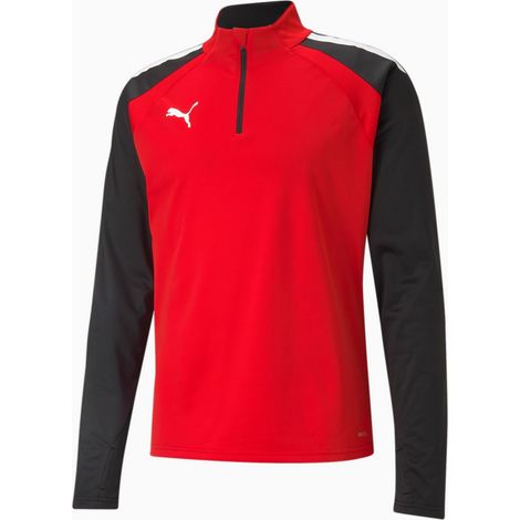 Sudadera Puma Teamliga con cremallera de 1/4 para hombre, color rojo, 65723601 r S (1/2)
