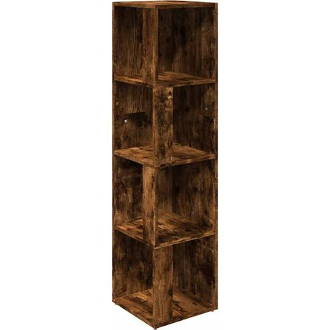 Scaffale Angolare Rovere Fumo 33x33x132 cm Legno Multistrato DAS428386 (1/5)