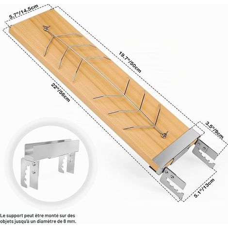 Planche à Griller Saumon, Planche à Fumer en Bois avec Support Réglable en Acier Inoxydable pour Foyer Extérieur et Barbecue, Utilisation Double Face, avec une Planche en Bois de Remplacement (1/4)