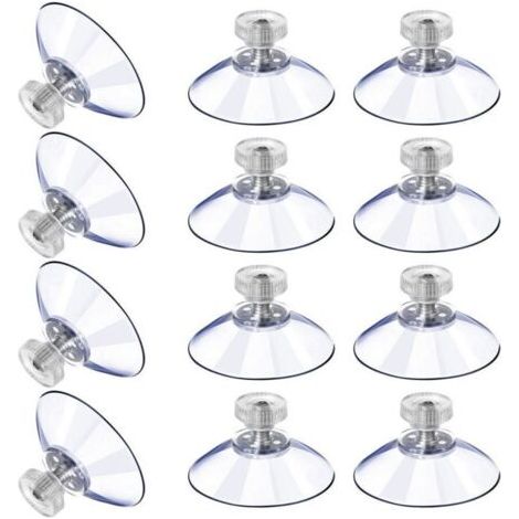 12 Grandes Ventouses Ventouses en Plastique Ventouse Anti-Collision Transparente en Caoutchouc Vis Écrou en Métal Ventouse Solide en PVC Transparent Remplacement avec Écrou de Vis (40M5-10) (1/5)