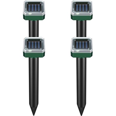 Paquete de 4 repelentes solares ultrasónicos para serpientes y mosquitos, repelentes electrónicos impermeables para uso en exteriores (jardín, patio, granja). (1/5)