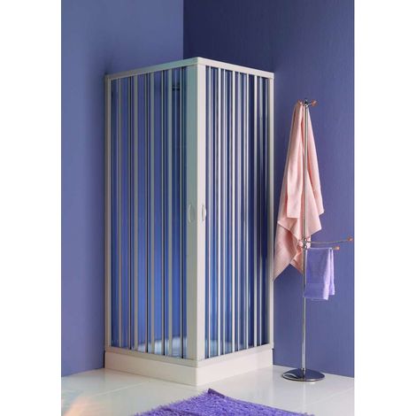 Box Doccia Angolare PVC Bianco - 80x80x185 cm (1/2)