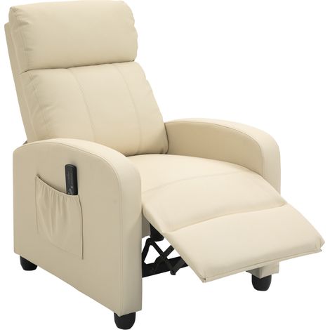 Fauteuil relaxant massant YOURI crème (1/5)