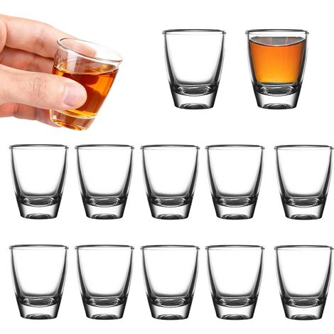 12 Verres à Shot en Verre, Petit Verre à Vin en Forme D'oeuf pour Fête, Avec Fond épais, Résistant au Lave Vaisselle, Verres à Shot Transparents, pour les Fêtes, les Clubs, les Boissons (1/5)