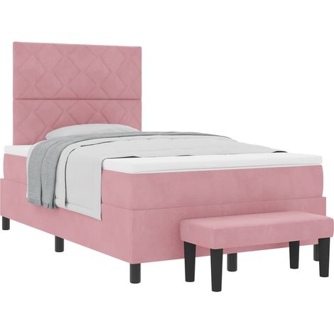 Maison Exclusive - Letto a molle con testiera Rosa 190 x 120 cm Velluto (1/5)