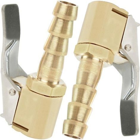 2 Pièces Embout de Gonflage,Embout Gonflage Pneu Voiture,Embout Gonfleur avec Clip,Gonflage Valve Clip Pince Connecteur Adaptateur,pour Valves de Pneu,en Laiton,8mm (1/5)