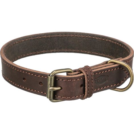 Collier en Cuir Rustic pour Chien – Gris – Taille L–XL: 57–66 cm (1/3)