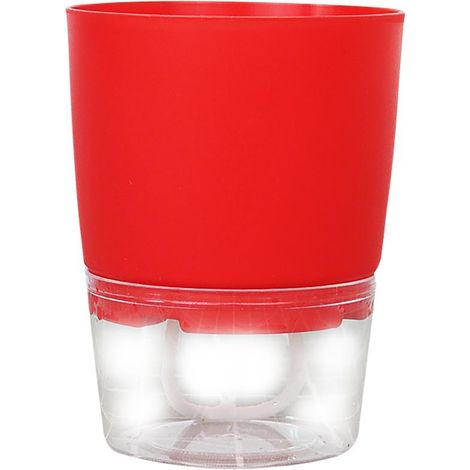 Pot de fleurs à arrosage automatique, double couche, avec réservoir d'eau intégré, idéal pour le jardinage au bureau et à la maison. (1/5)