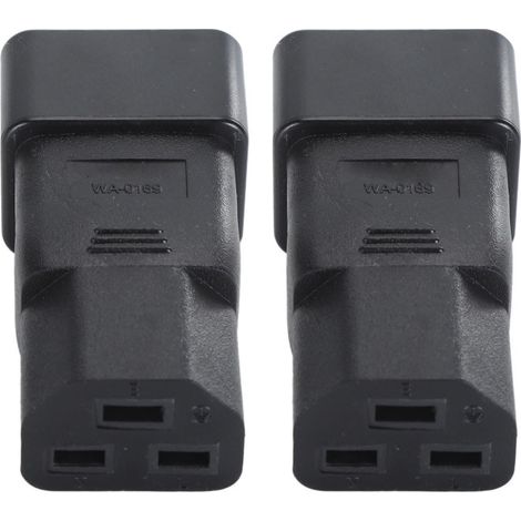 Lot de 2 adaptateurs secteur IEC320 C20 vers IEC320 C21, adaptateurs de prise secteur professionnels Plug and Play C20 vers C21 pour serveur d'alimentation sans coupure (UPS/PDU). (1/5)