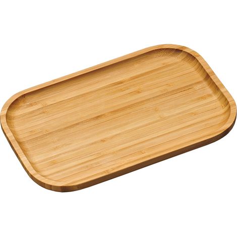 Plateau de service en bambou - Beige - L 30.5 x l 20 x H 2 cm - Livraison gratuite (1/2)