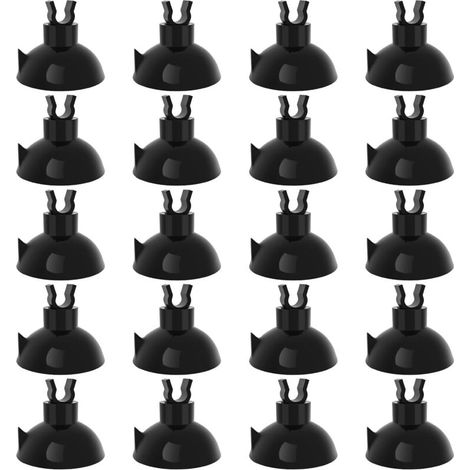 Aquarium Ventouses pour Tuyau Standard de 0,5cm d'épaisseur, Noir Accessoires pour l'aération des Aquariums, 20 pièces