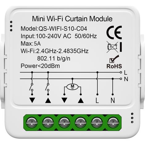 Module de commutateur de rideau Intelligent, appareil domestique Intelligent, volet roulant, application de contrôle, fonction de minuterie et partage de groupe (1/5)