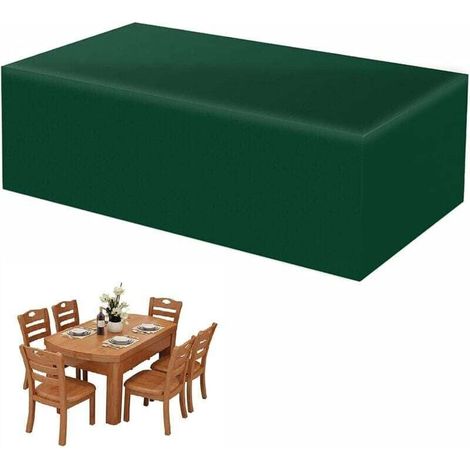 Gartenmöbelabdeckung, 210D Oxford-Gewebe, UV-Schutz, wasserdicht, winddicht und regendicht, rechteckige Abdeckung für Tisch, Möbel, Sofa - Grün (210 x 140 x 70 cm) (1/4)