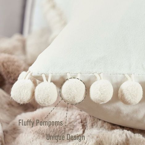 rose Housse Coussin 45x45 Blanc Salon Decoration Chambre Coussin Canape Fauteuil Relax de Bureau Scandinave avec Fermeture Eclair Lot de 2 Protege Oreiller en Velours (1/4)