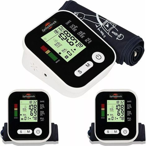 Tensiomètre Bras Électronique LED – Écran Digital Large LCD – Mesure Systolique/Diastolique & Pouls – Détection Arythmie – Mémoire Intégrée – Facile à Utiliser – Blanc (1/5)