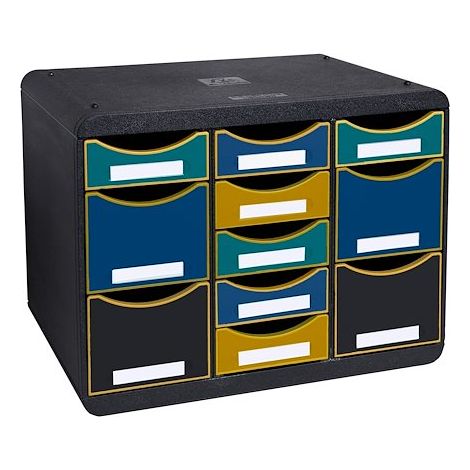 Module de classement Strebox multi 11 tiroirs néo déco coloris assortis (1/2)