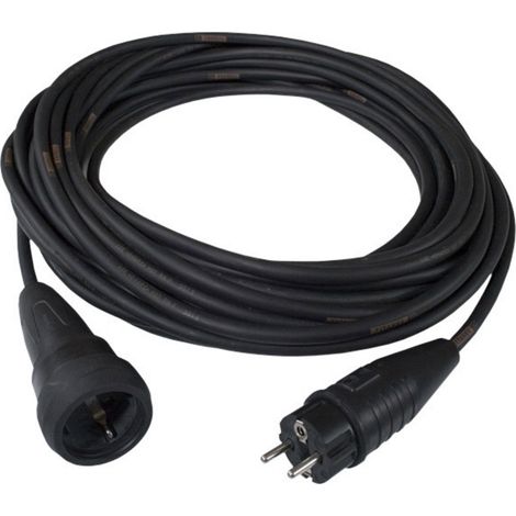 Schabus 300110 Strom Verlängerungskabel   Schwarz 10.00 m H07RN-F 3G 1,5 mm²