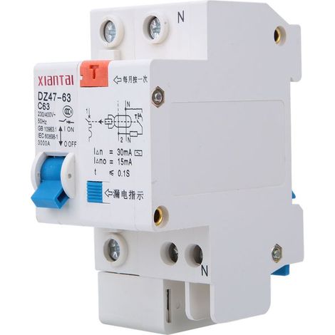 Disjoncteur différentiel de type C DZ47LE 1p N 230V-400V 50HZ 60A 4KA (1/5)