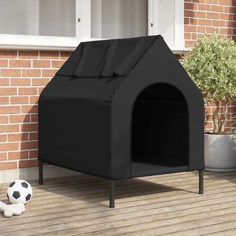 Cage pour chien gris clair, en tissu Oxford et en acier.
