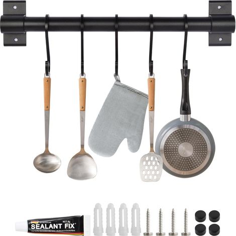 Support Mural Cuisine pour Ustensiles, Barre de Suspension 30 cm