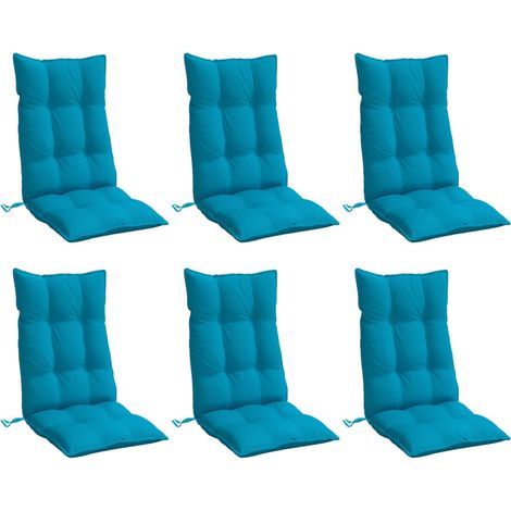vidaXL Cuscini Sedia con Schienale Alto 6 pz Blu Chiaro Tessuto Oxford