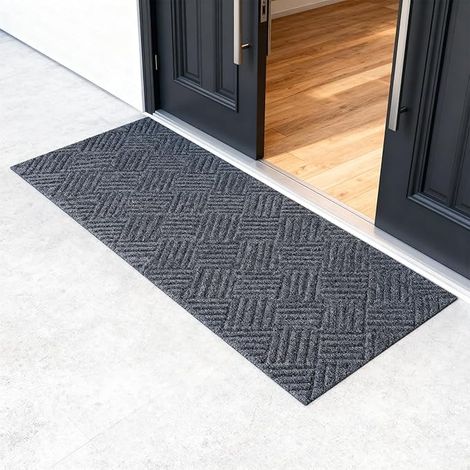 Indoor Entrance Mat 40 x 120 cm Non-Slip and Dust-Proof Washable Absorbent Door Mat for Outdoor Patio Balcony Garden Grey (1/5)
