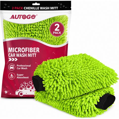AUTOGO car wash gloves, fluffy and thick, easy to clean and lint-free, for cleaning and polishing car paint surfaces. (1/5)