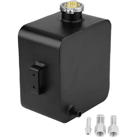 Réservoir de trop-plein de liquide de refroidissement Zoternen, réservoir d'eau de remplacement universel en alliage d'aluminium de 2,5 L, noir, pour pièces de moteur de voiture (1/4)