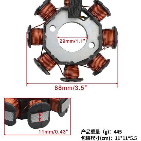 Die Statorspule ist geeignet für Kymco Agility 125 R16 2008-2013 31120-LFC3-E10. (1/4)