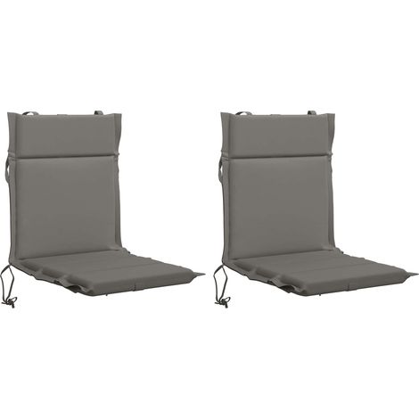 Lot de 2 coussins de chaise à dossier haut GEMERT - 110 × 50 × 3 cm - gris - 100 % polyester