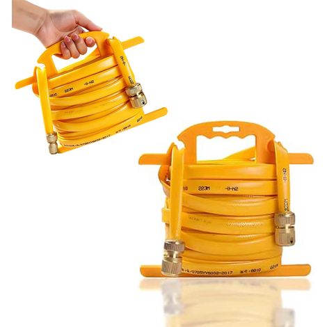 Support de tuyau portable en plastique robuste avec poignée de transport pratique, enrouleur de tuyau d'arrosage pour un rangement peu encombrant des tuyaux d'eau, 1 pièce. (1/5)
