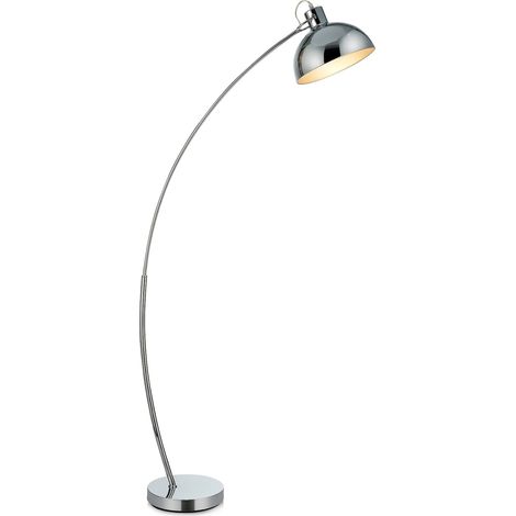 Lampada da Terra LED Cromata Moderna Ricurva Arco Teamson Home VN-L00024-EU (1/5)
