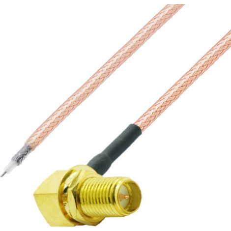 SMA-RP-Buchse abgewinkelt, 20 cm, RG178 DO Lötanschluss (1/2)