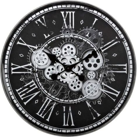 Horloge Murale Vintage "Izia" 50cm Noir & Blanc (1/5)