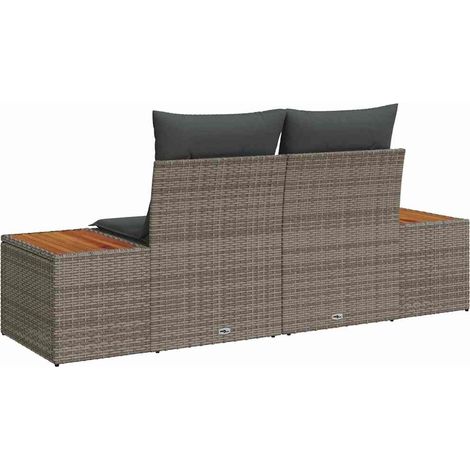Canapé de jardin,Canapé d'extérieur,Sofa de jardin Gris 184 x 62 x 85cm polyrotin CFW113405 (1/5)