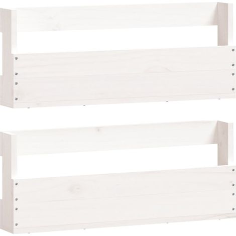 Estantes de zapatos de pared 2 uds madera pino blanco 59x9x23cm vidaXL
