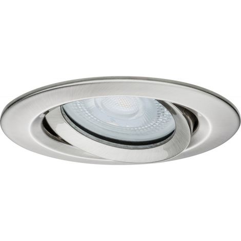 Paulmann Nova Spot encastrable pour salle de bains LED GU10 7 W IP65 fer (brossé) S309671 (1/5)