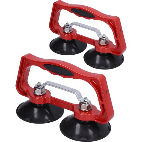 Dispositif de manutention de verre portable robuste avec 2 poignées à ventouses, capacité de charge de 35 kg. (1/5)