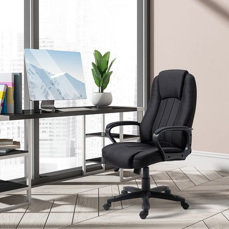 Massage-Bürostuhl mit USB-Anschluss, Wipp- und Drehfunktion mit 2-Punkt-Verstellung, höhenverstellbar, 60 x 74 x 106–116 cm, Schwarz (1/5)