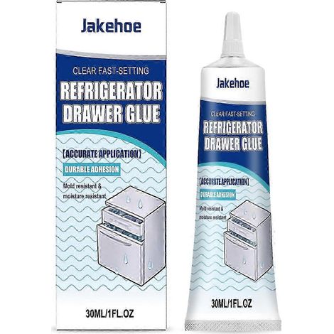 Colle de réparation transparente pour tiroirs de réfrigérateur, séchage rapide, pour plastique de congélateur, résistante aux moisissures et à forte adhérence. (1/5)