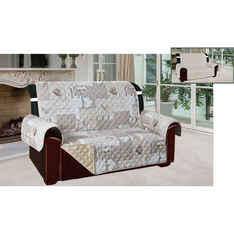 Copridivano E Copripoltrona Trapuntato Reversibile Modello Kino Colore Beige, misura2 PosticoloreBeige (1/4)