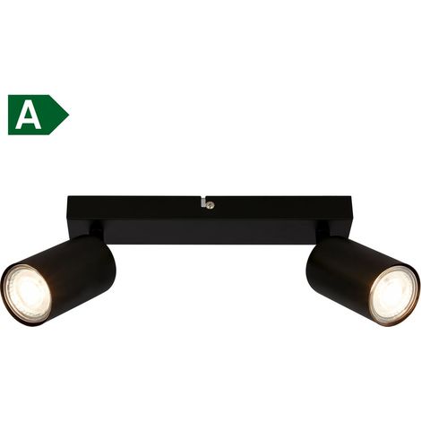 B.K.Licht LED plafonnier EEK A, EEK A, orientable, lumière 50.000h, ampoule changeable, noir, 15,5 x 5,5 x 25,5 cm