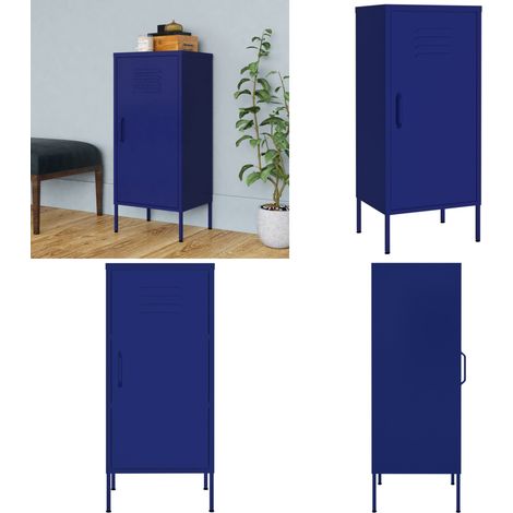 Lagerschrank Marineblau 42,5x35x101,5 cm Stahl - Schreibtischschubladen - Metallregal - Garderobenschrank - Wohnzimmermöbel - Regal Blau - Home & Living