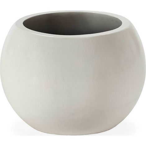Cache pot rond blanc en fibres ciment - Blanc (1/2)