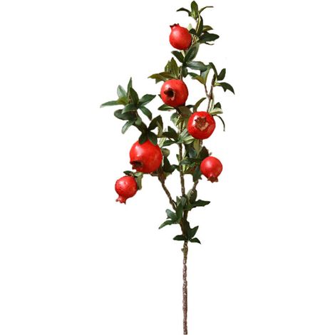 Branches de Grenade Artificielles 2 Pièces, Fruits en Mousse de Simulation Authentiques pour la Cuisine, la Table de Fête à la Maison (201224DY01-4) (1/5)